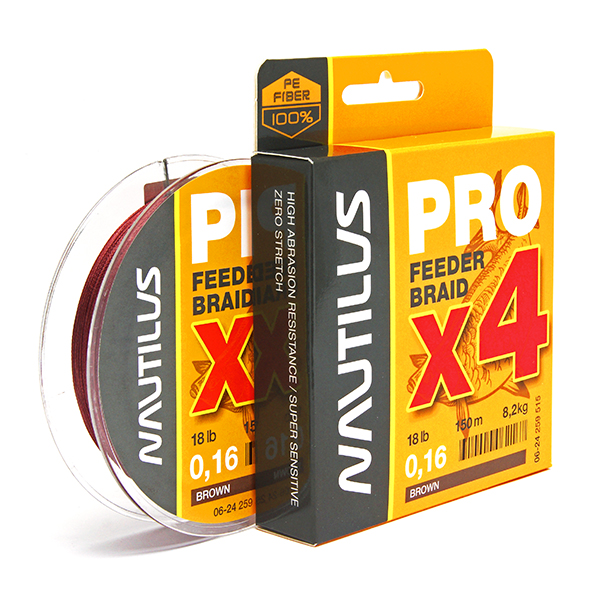Шнур Nautilus Pro Feeder Braid Brown d-0.14 6.8кг 15lb 150м - купить по доступной цене Интернет-магазине Наутилус