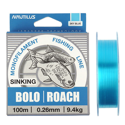 Леска  Nautilus Bolo Плотва 0,14мм.,3,4кг, 100м.blue - купить по доступной цене Интернет-магазине Наутилус