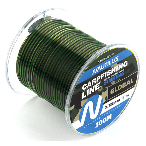 Леска карповая Nautilus Global Camo green 0,30мм.,9,1кг, 300м. - купить по доступной цене Интернет-магазине Наутилус